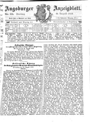 Augsburger Anzeigeblatt Freitag 26. August 1859