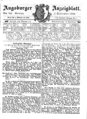 Augsburger Anzeigeblatt Montag 5. September 1859