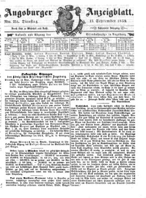 Augsburger Anzeigeblatt Dienstag 13. September 1859