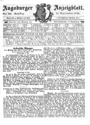 Augsburger Anzeigeblatt Samstag 24. September 1859