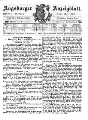 Augsburger Anzeigeblatt Montag 3. Oktober 1859