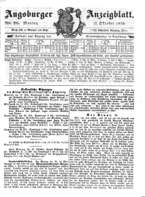 Augsburger Anzeigeblatt Montag 17. Oktober 1859