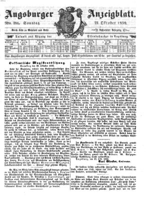 Augsburger Anzeigeblatt Sonntag 23. Oktober 1859