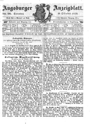 Augsburger Anzeigeblatt Sonntag 30. Oktober 1859