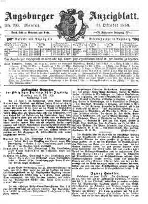 Augsburger Anzeigeblatt Montag 31. Oktober 1859