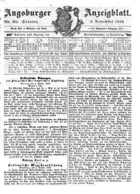 Augsburger Anzeigeblatt Sonntag 6. November 1859