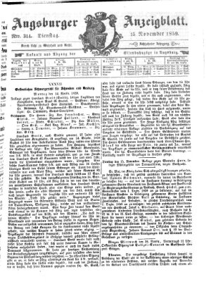 Augsburger Anzeigeblatt Dienstag 15. November 1859