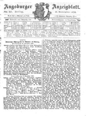 Augsburger Anzeigeblatt Freitag 18. November 1859