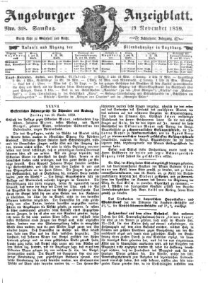 Augsburger Anzeigeblatt Samstag 19. November 1859