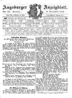 Augsburger Anzeigeblatt Montag 21. November 1859