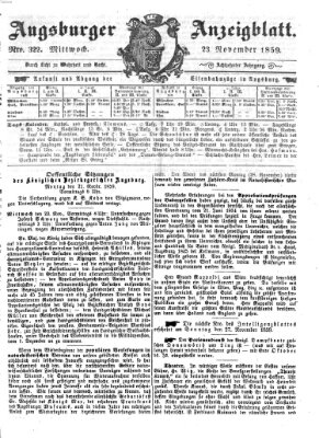 Augsburger Anzeigeblatt Mittwoch 23. November 1859