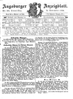 Augsburger Anzeigeblatt Donnerstag 24. November 1859