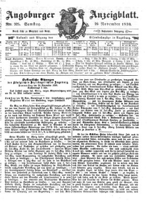 Augsburger Anzeigeblatt Samstag 26. November 1859