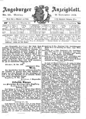 Augsburger Anzeigeblatt Montag 28. November 1859