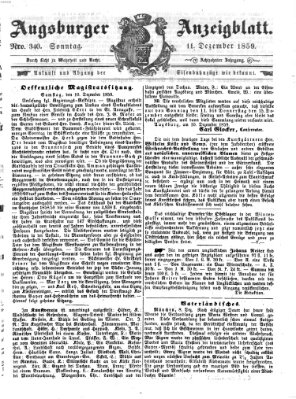 Augsburger Anzeigeblatt Sonntag 11. Dezember 1859