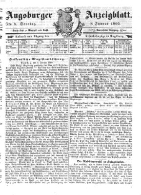 Augsburger Anzeigeblatt Sonntag 8. Januar 1860