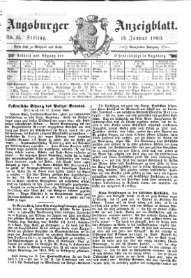 Augsburger Anzeigeblatt Freitag 13. Januar 1860