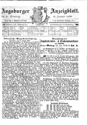 Augsburger Anzeigeblatt Sonntag 15. Januar 1860