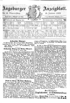 Augsburger Anzeigeblatt Donnerstag 19. Januar 1860