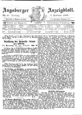 Augsburger Anzeigeblatt Freitag 17. Februar 1860