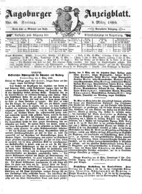 Augsburger Anzeigeblatt Freitag 9. März 1860