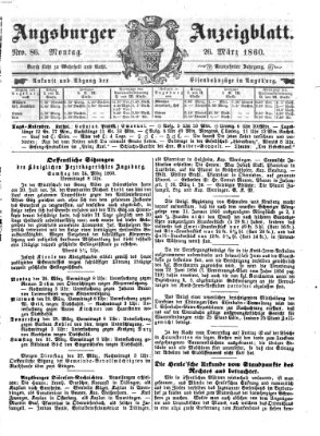 Augsburger Anzeigeblatt Montag 26. März 1860