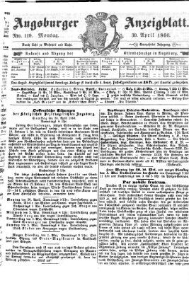 Augsburger Anzeigeblatt Montag 30. April 1860