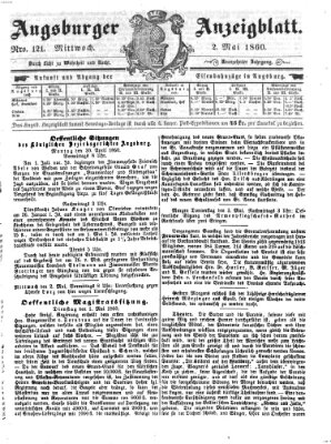 Augsburger Anzeigeblatt Mittwoch 2. Mai 1860