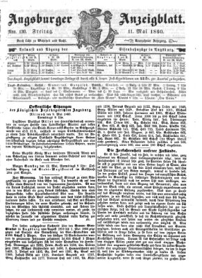 Augsburger Anzeigeblatt Freitag 11. Mai 1860