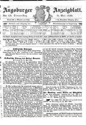 Augsburger Anzeigeblatt Donnerstag 24. Mai 1860