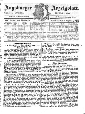 Augsburger Anzeigeblatt Freitag 25. Mai 1860