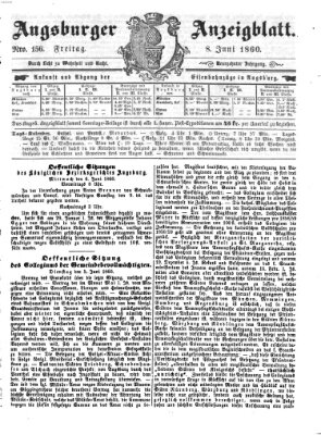 Augsburger Anzeigeblatt Freitag 8. Juni 1860