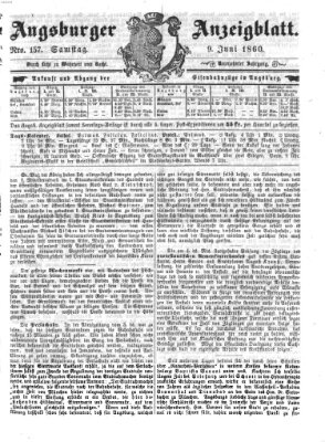 Augsburger Anzeigeblatt Samstag 9. Juni 1860