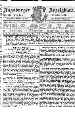 Augsburger Anzeigeblatt Samstag 23. Juni 1860