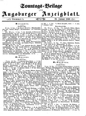 Augsburger Anzeigeblatt Sonntag 29. Januar 1860