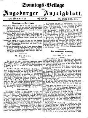 Augsburger Anzeigeblatt Sonntag 18. März 1860