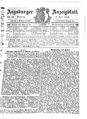 Augsburger Anzeigeblatt Montag 9. Juli 1860