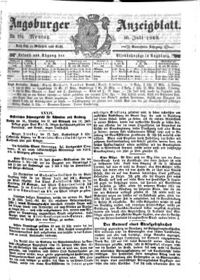 Augsburger Anzeigeblatt Montag 16. Juli 1860