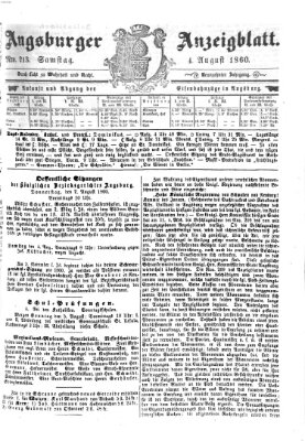 Augsburger Anzeigeblatt Samstag 4. August 1860