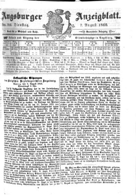 Augsburger Anzeigeblatt Dienstag 7. August 1860