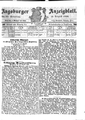 Augsburger Anzeigeblatt Sonntag 19. August 1860