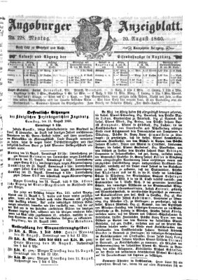 Augsburger Anzeigeblatt Montag 20. August 1860