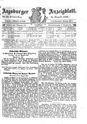 Augsburger Anzeigeblatt Donnerstag 30. August 1860