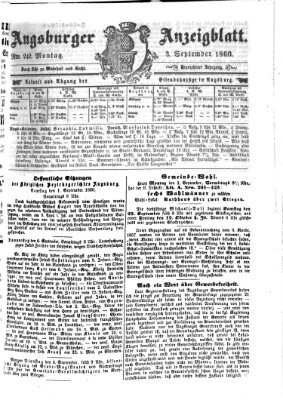 Augsburger Anzeigeblatt Montag 3. September 1860