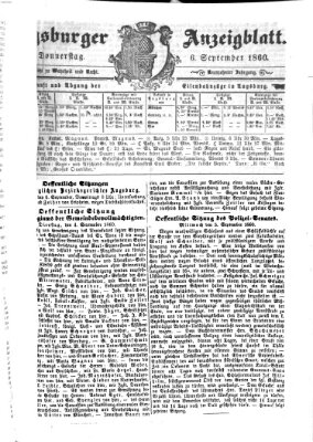 Augsburger Anzeigeblatt Donnerstag 6. September 1860