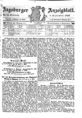 Augsburger Anzeigeblatt Sonntag 9. September 1860