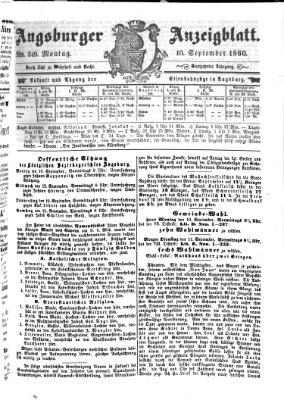 Augsburger Anzeigeblatt Montag 10. September 1860