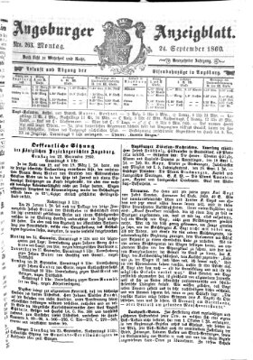 Augsburger Anzeigeblatt Montag 24. September 1860