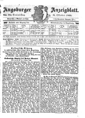 Augsburger Anzeigeblatt Donnerstag 25. Oktober 1860