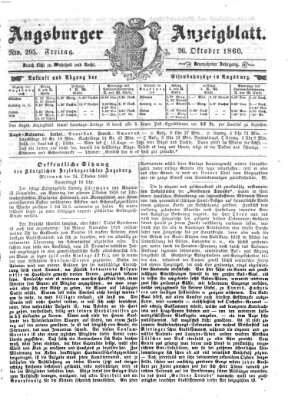 Augsburger Anzeigeblatt Freitag 26. Oktober 1860